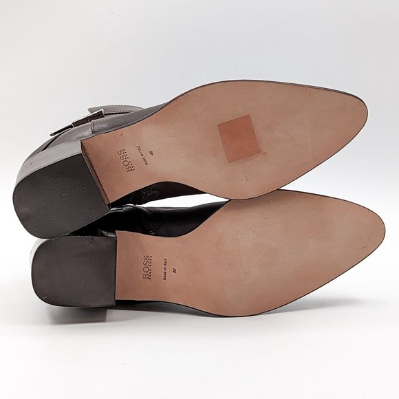 Hugo by Hugo Boss Women Silver Hardware Leather dressy Boots Size 9.5US EUR40 - Picture 4 of 12